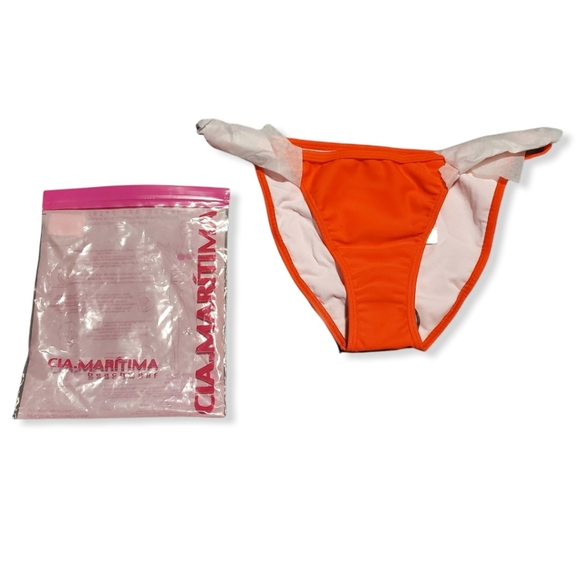 Cia Maritima NWT Orange Bikini Jeweled Bottom L - Picture 8 of 14